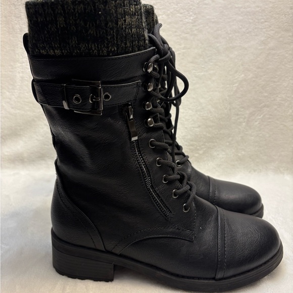 Dream Pairs Black Military Style Combat Boots Size 8.5 - Picture 3 of 11